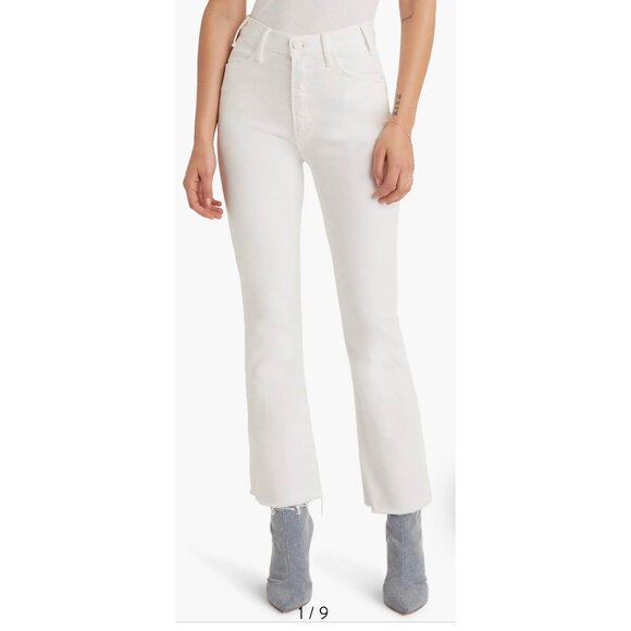 Mother Jeans The Hustler Ankle Fray Fairest of them all White 27 New With Tags - Picture 1 of 16